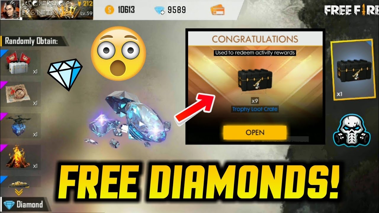 Earn diamonds for free in Free Fire