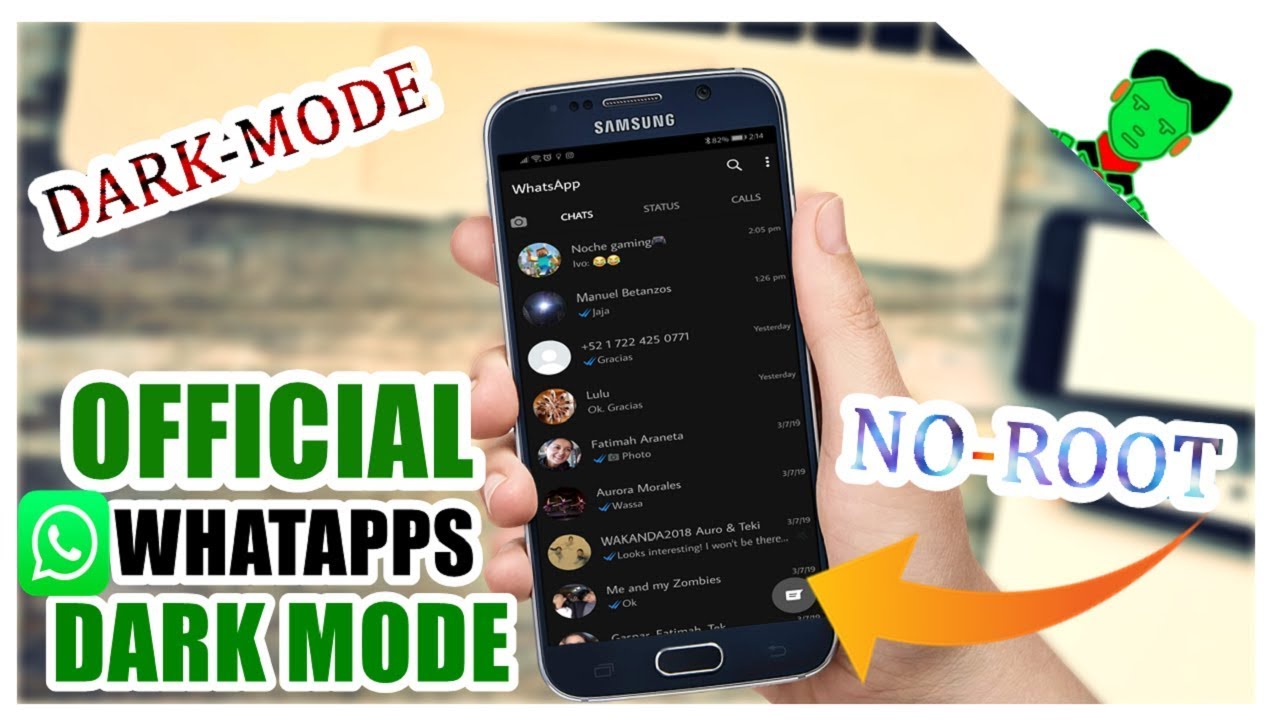 Enable Dark mode in WhatsApp without Root