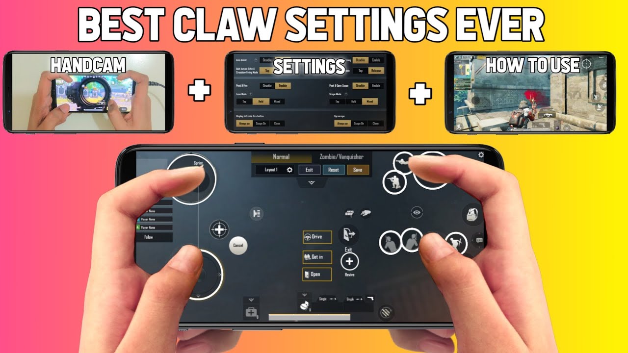 Best finger claw setting pubg mobile