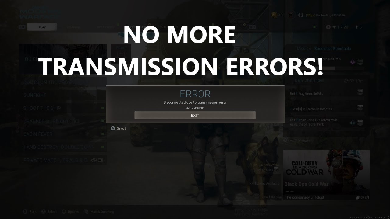 How To Fix Transmission Error in Call of Duty Vanguard?