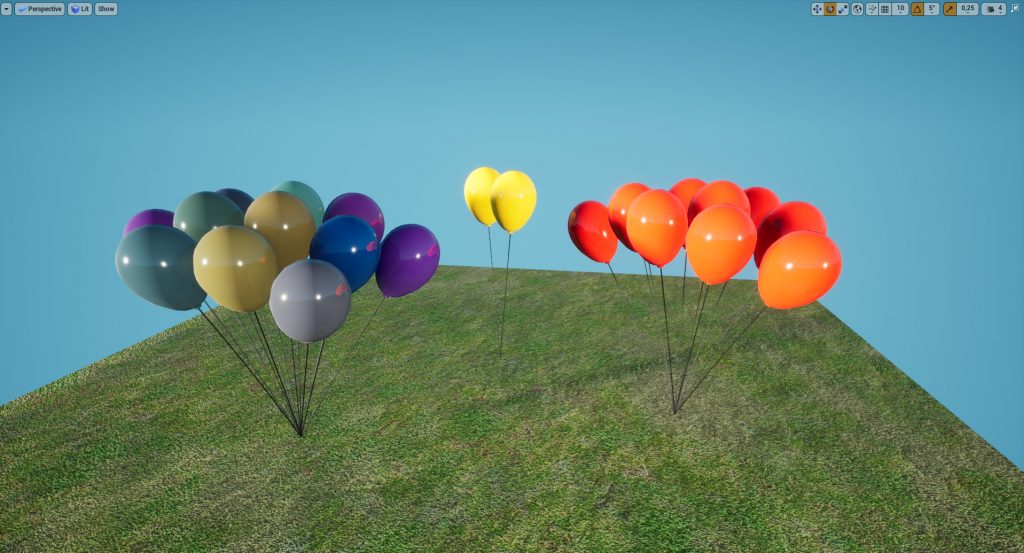 Balloon generator in Unreal Engine with construction script