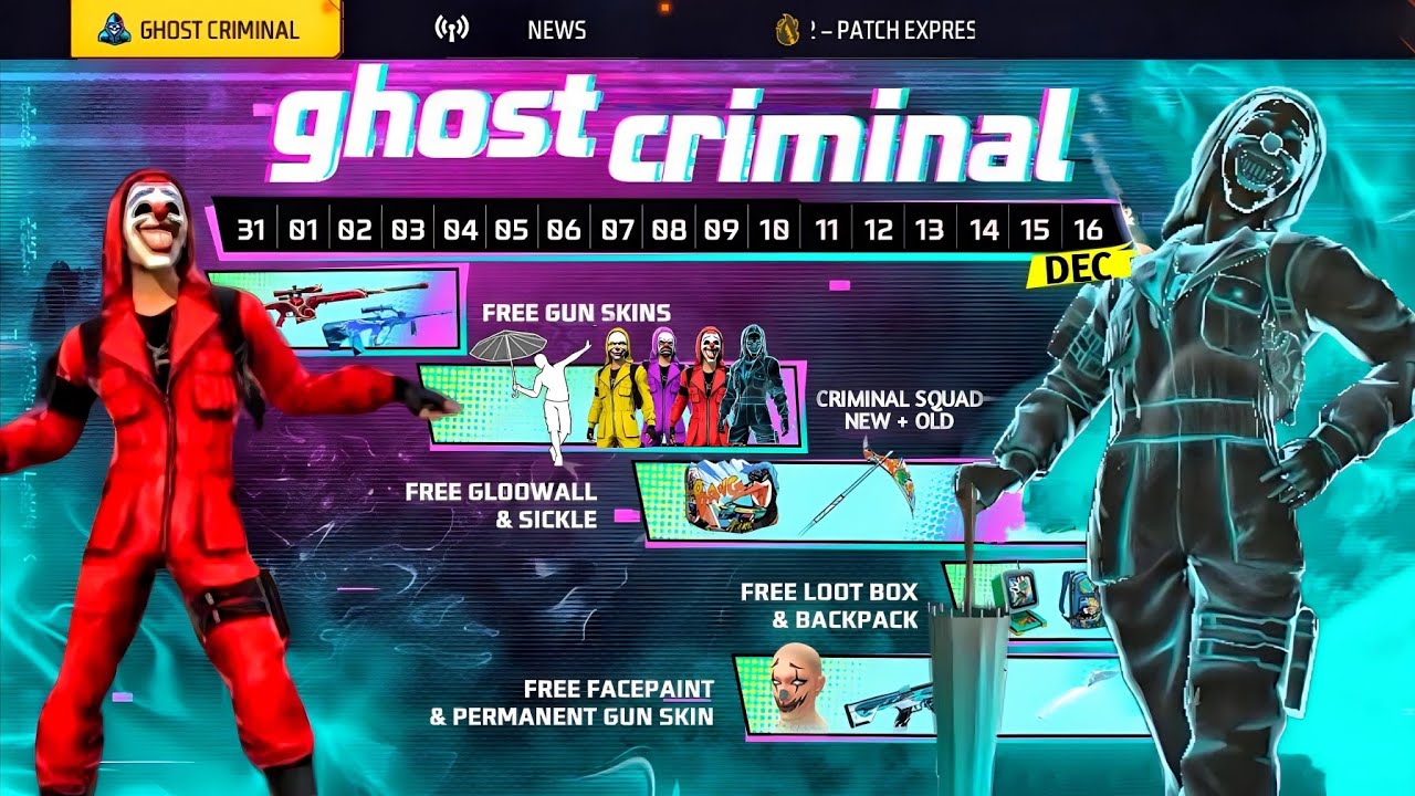 Free Fire New Ghost Criminal Bundle