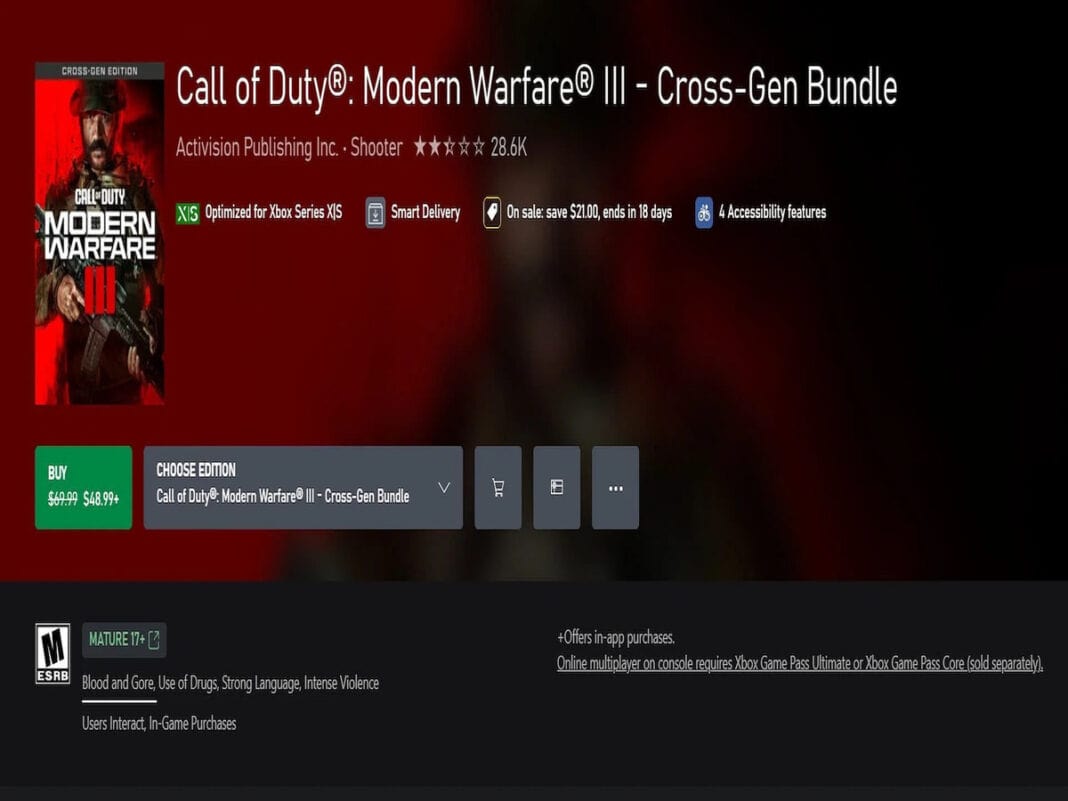 Modern Warfare 3 Sale Details