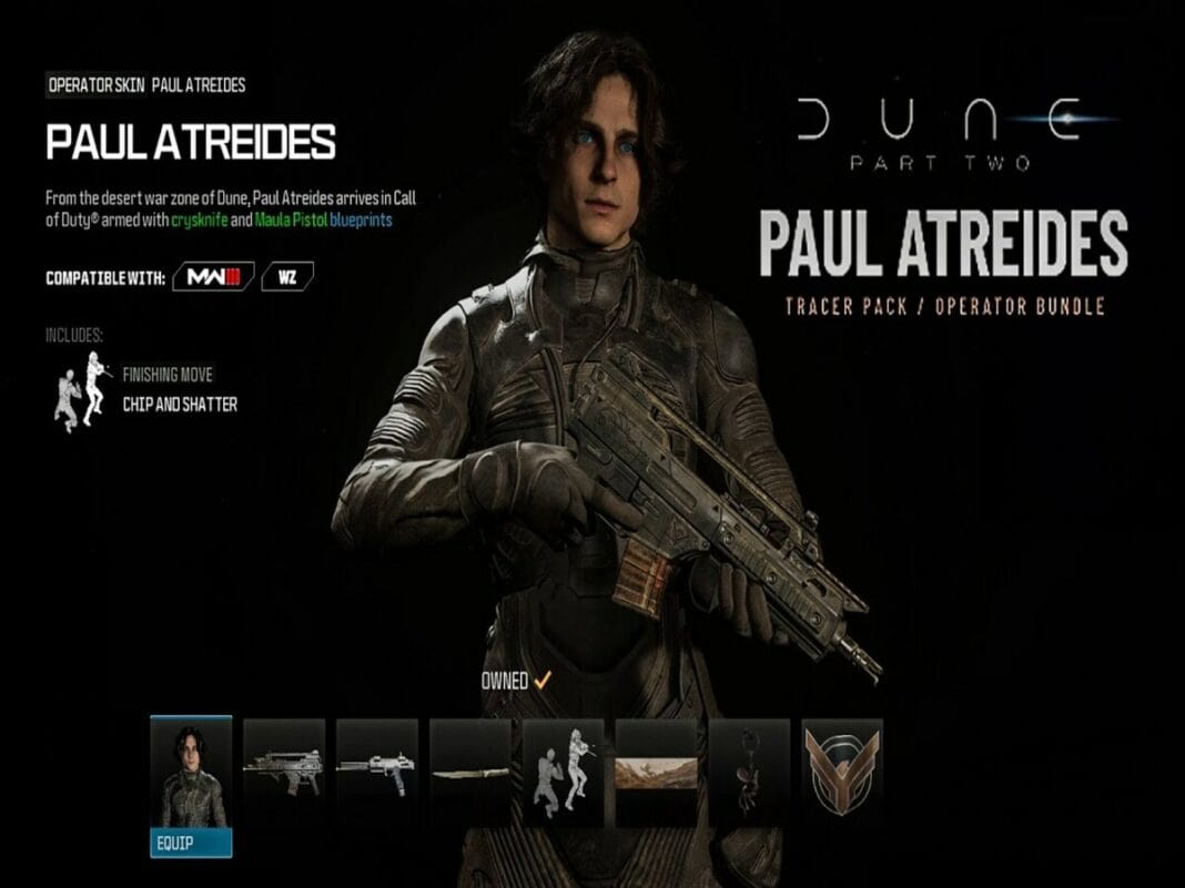 Call Of Duty Dune 2 Paul Atreides Operator Bundle