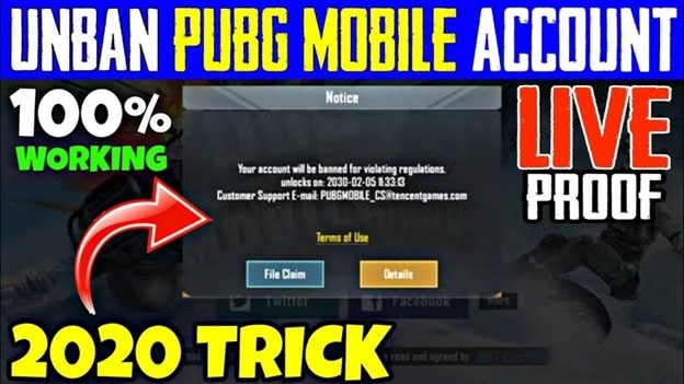 how to unban pubg account