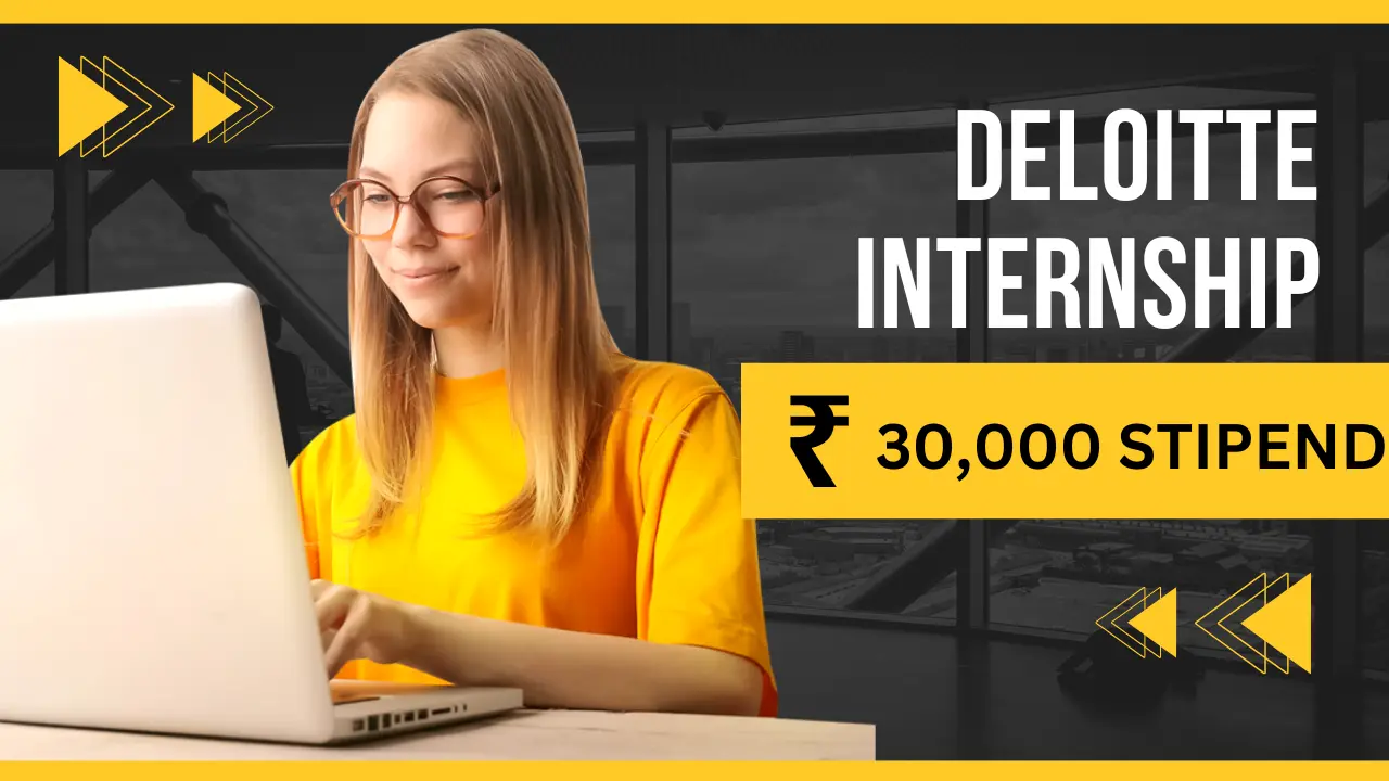 Deloitte intern collaborating with team in modern office