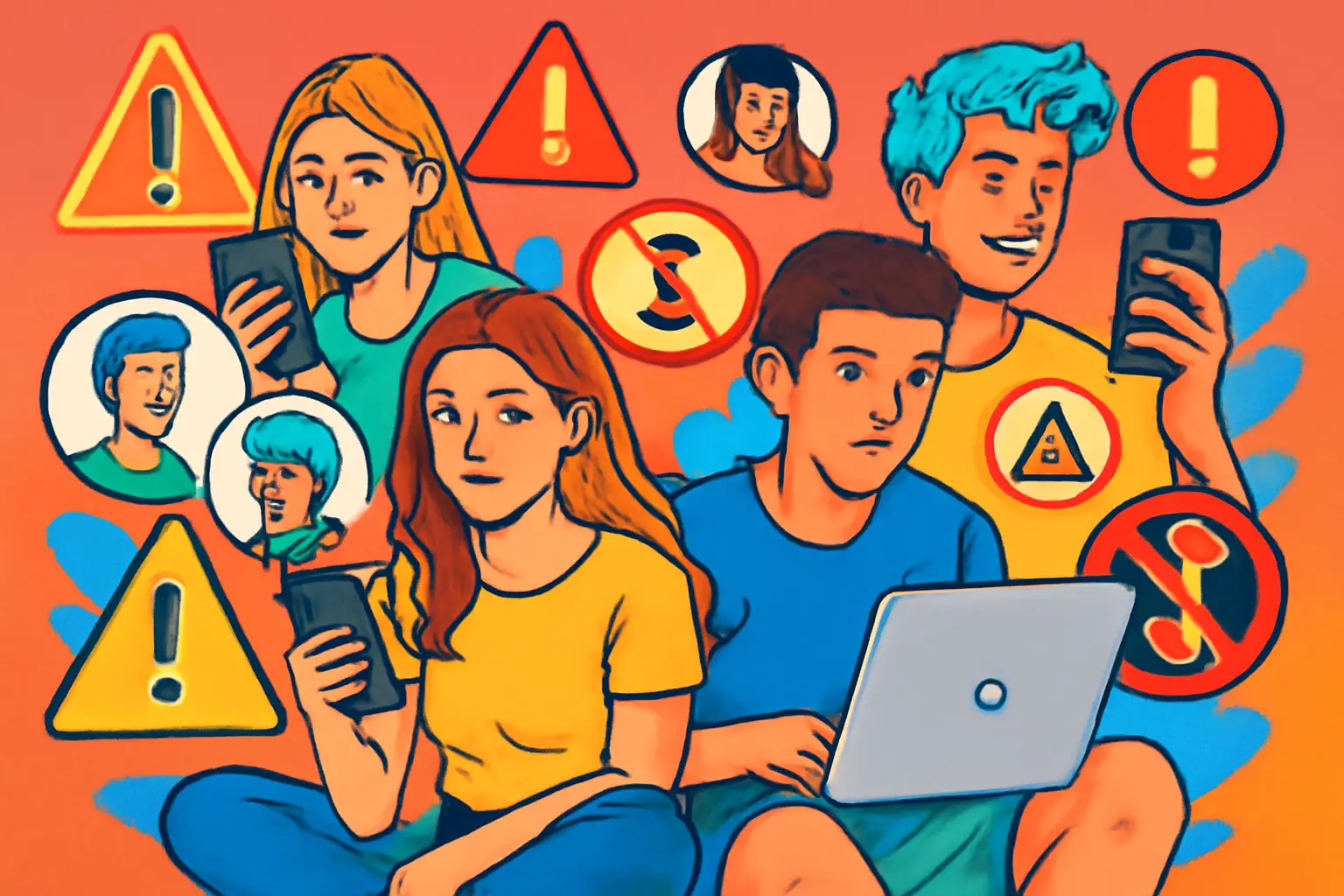 Australian social media financial influencers discussing investments with graphics indicating warning signs