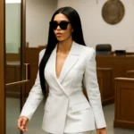 Cardi B’s Courtroom Fashion Steals the Show Cardi B in a white power suit appearing in court