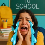 Crocodile Tears Instagram Reels Trendhedding exaggerated crocodile tears for Instagram Reel with back-to-school theme