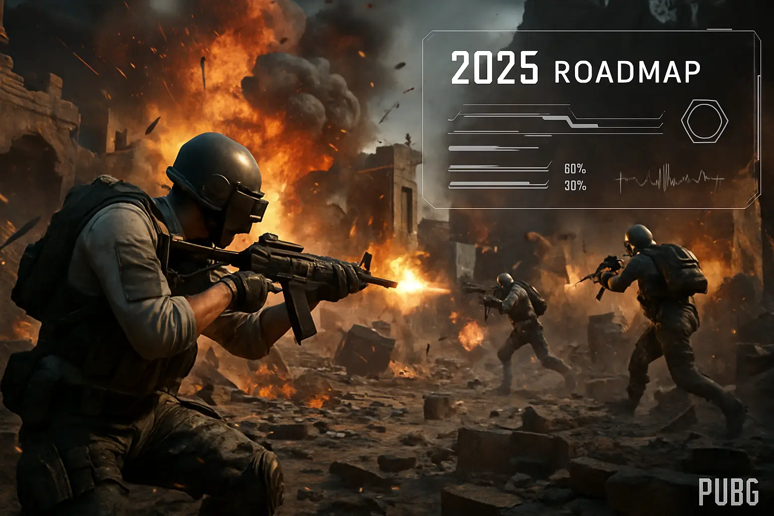 PUBG 2025 Roadmap feature image showing dynamic battleground update details