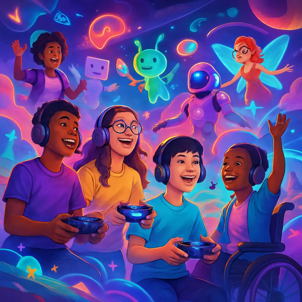 Gen Z and Gen Alpha gamers exploring diverse, inclusive digital worlds