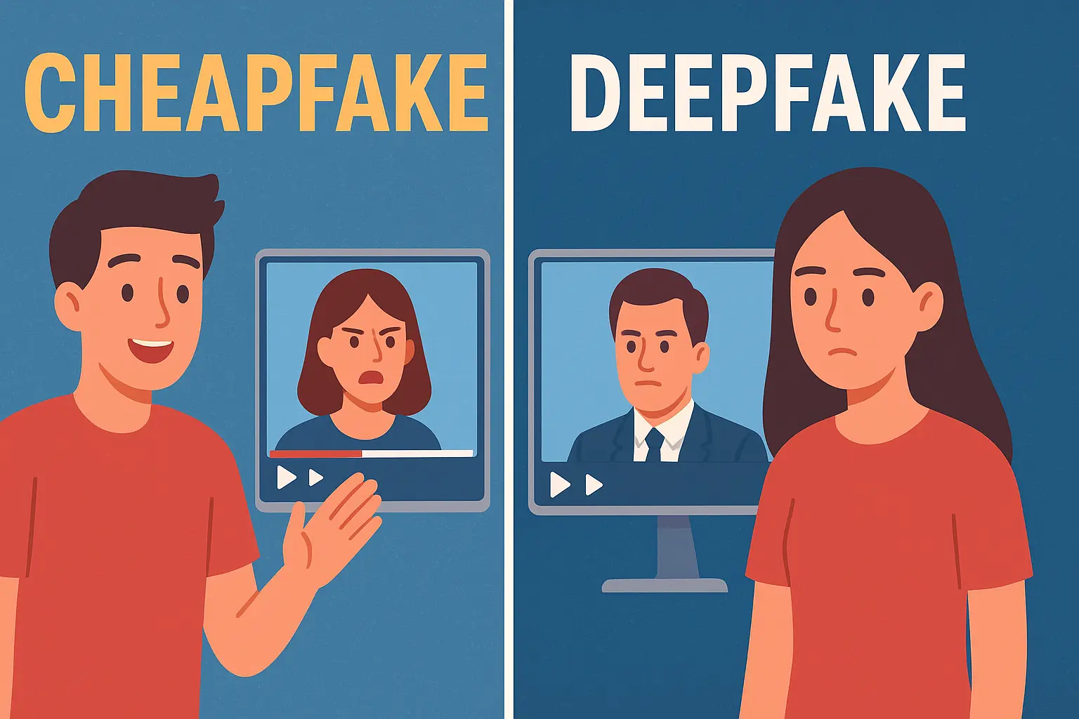 AI-Generated cheapfake video showing manipulated celebrity confrontation.