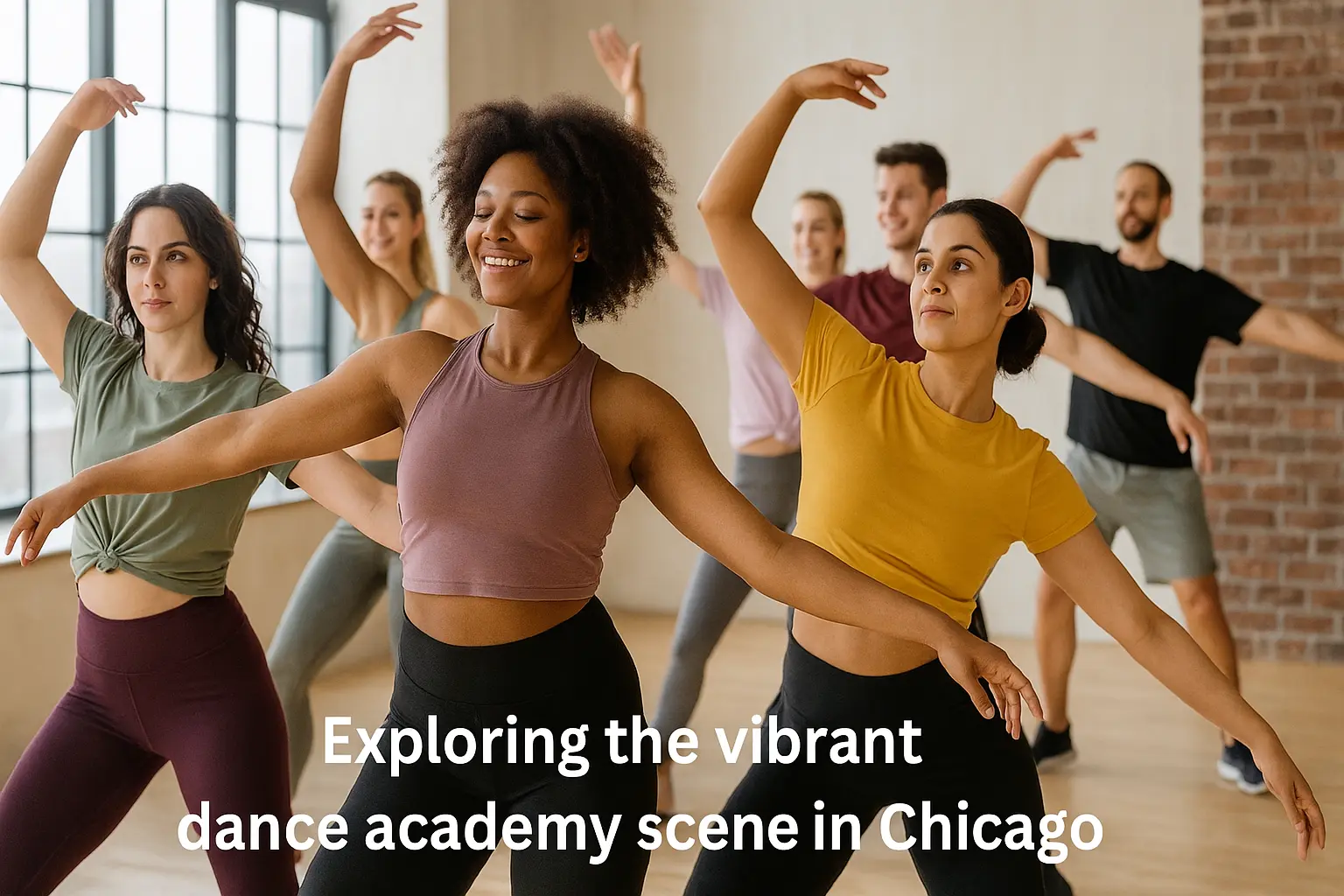 Dancers in a lively Chicago dance studio class