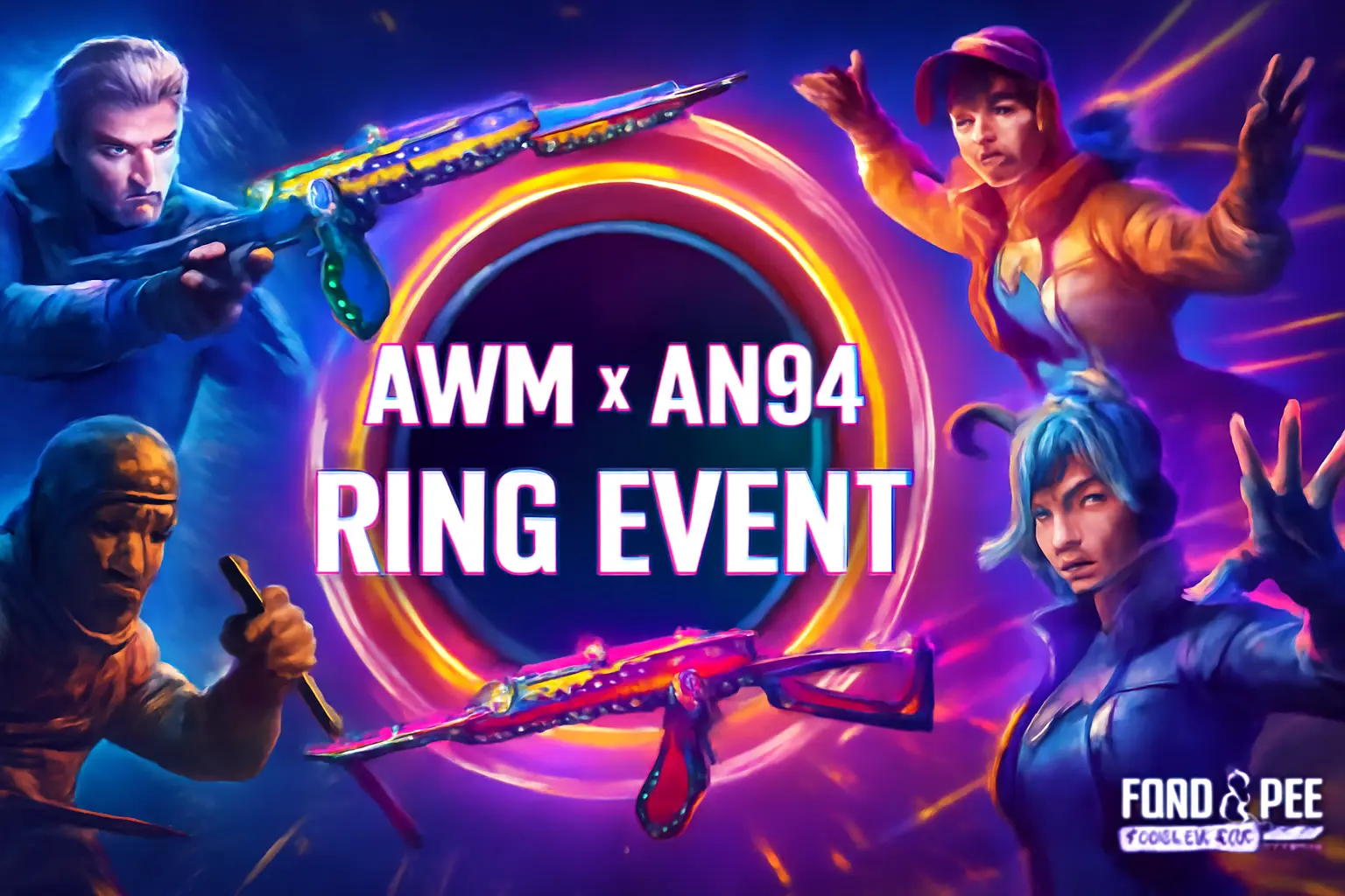 AWM × AN94 Ring Event spinning wheel with exclusive Free Fire MAX gun skins
