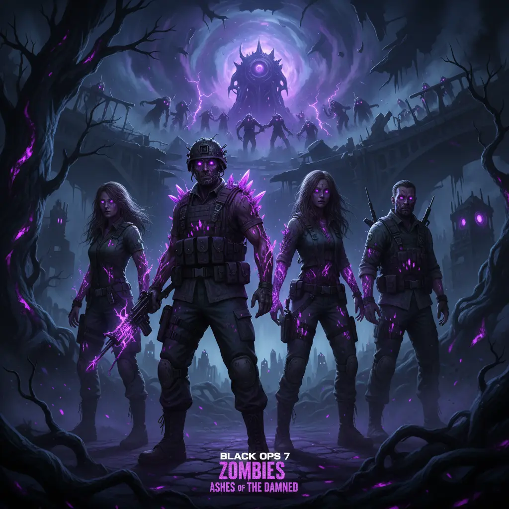 Black Ops 7 Zombies Ashes of the Damned Cinematic trailer characters and Dark Aether setting