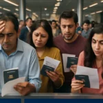 Indian tourists facing visa issues at airport counter