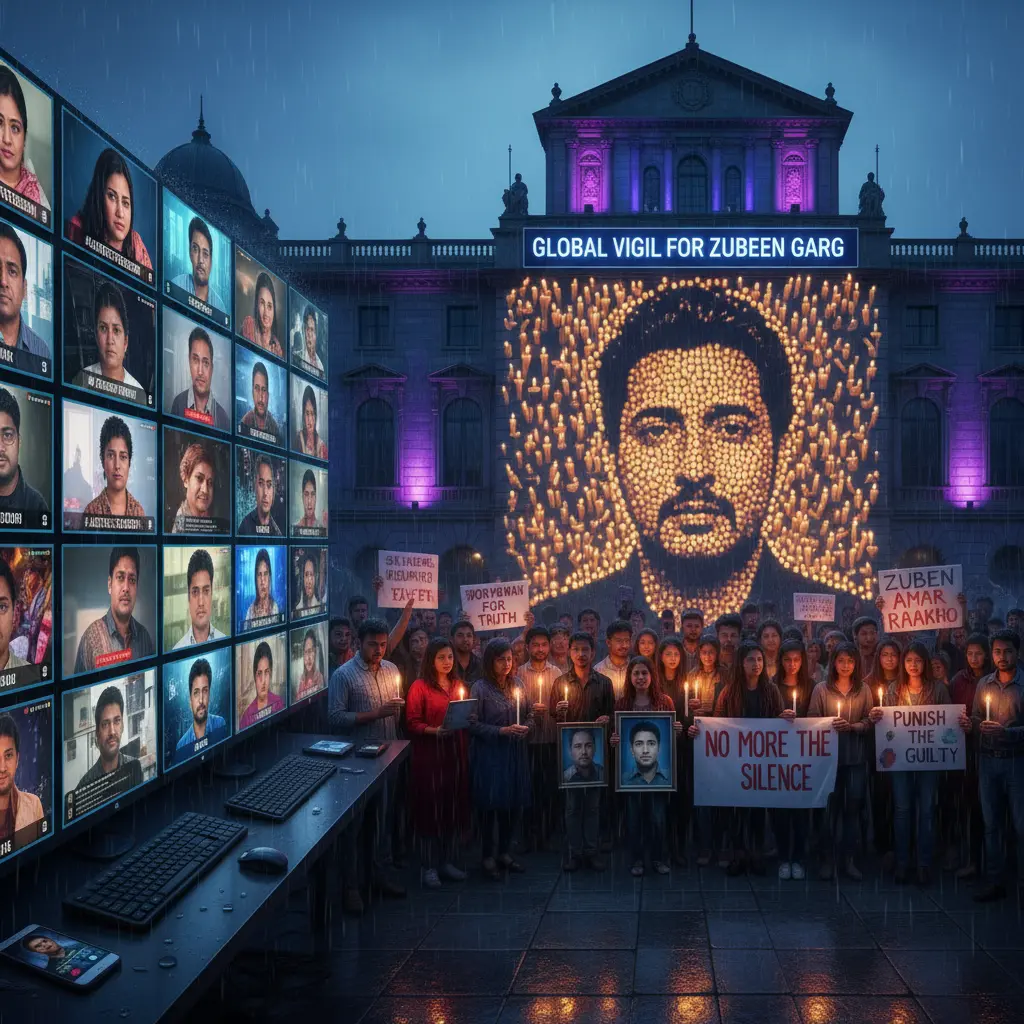 Fans gathering holding tributes for Zubeen Garg demanding justice online