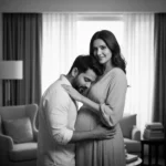 Katrina Kaif and Vicky Kaushal's black and white pregnancy announcement photo showing warmth and love