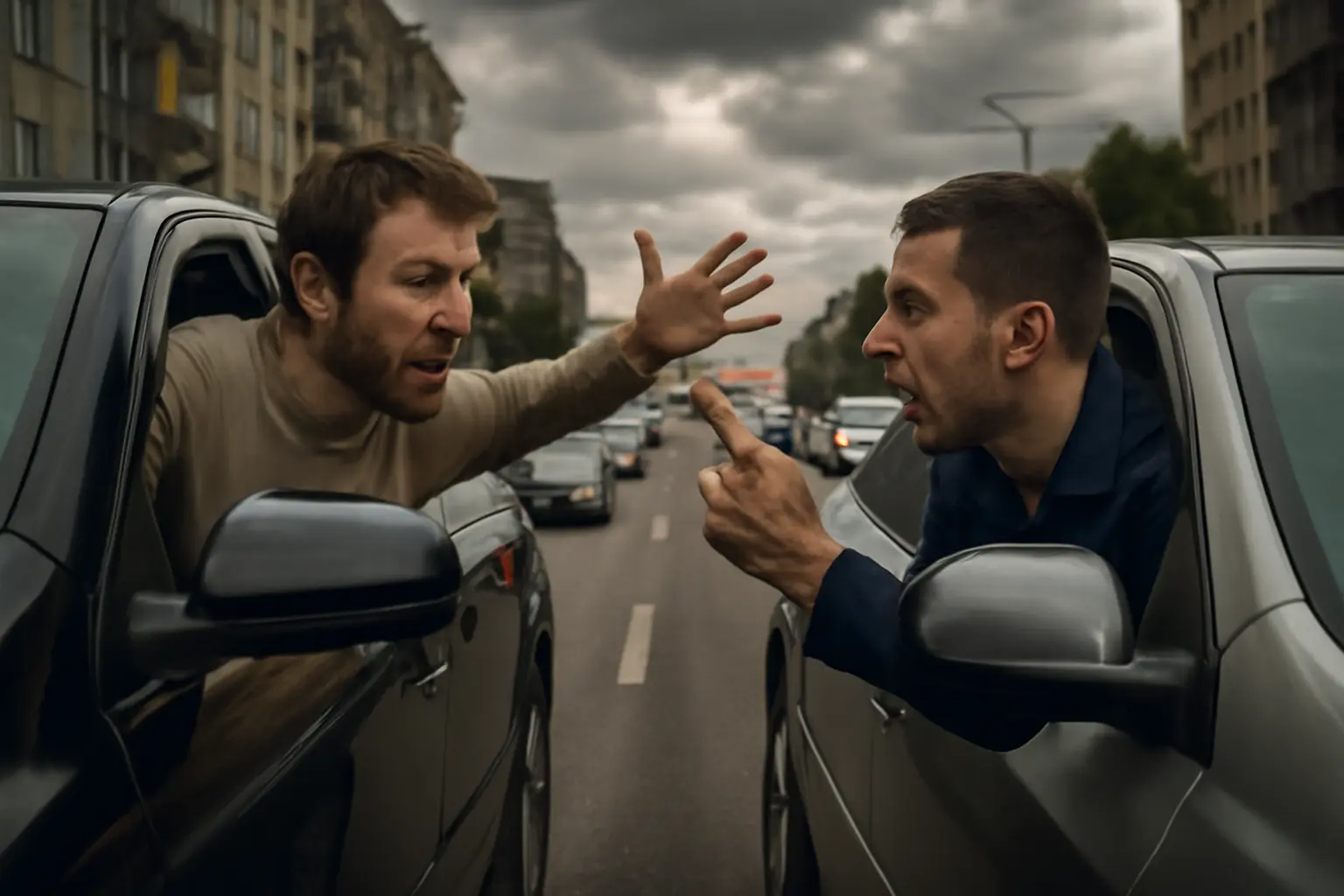 A tense road rage incident caught on camera in India