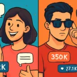 Why Micro-Influencers Are Beating Celebrities in Engagement "Micro-influencers engaging with audience on social media compared to celebrity influencer with huge follower count"