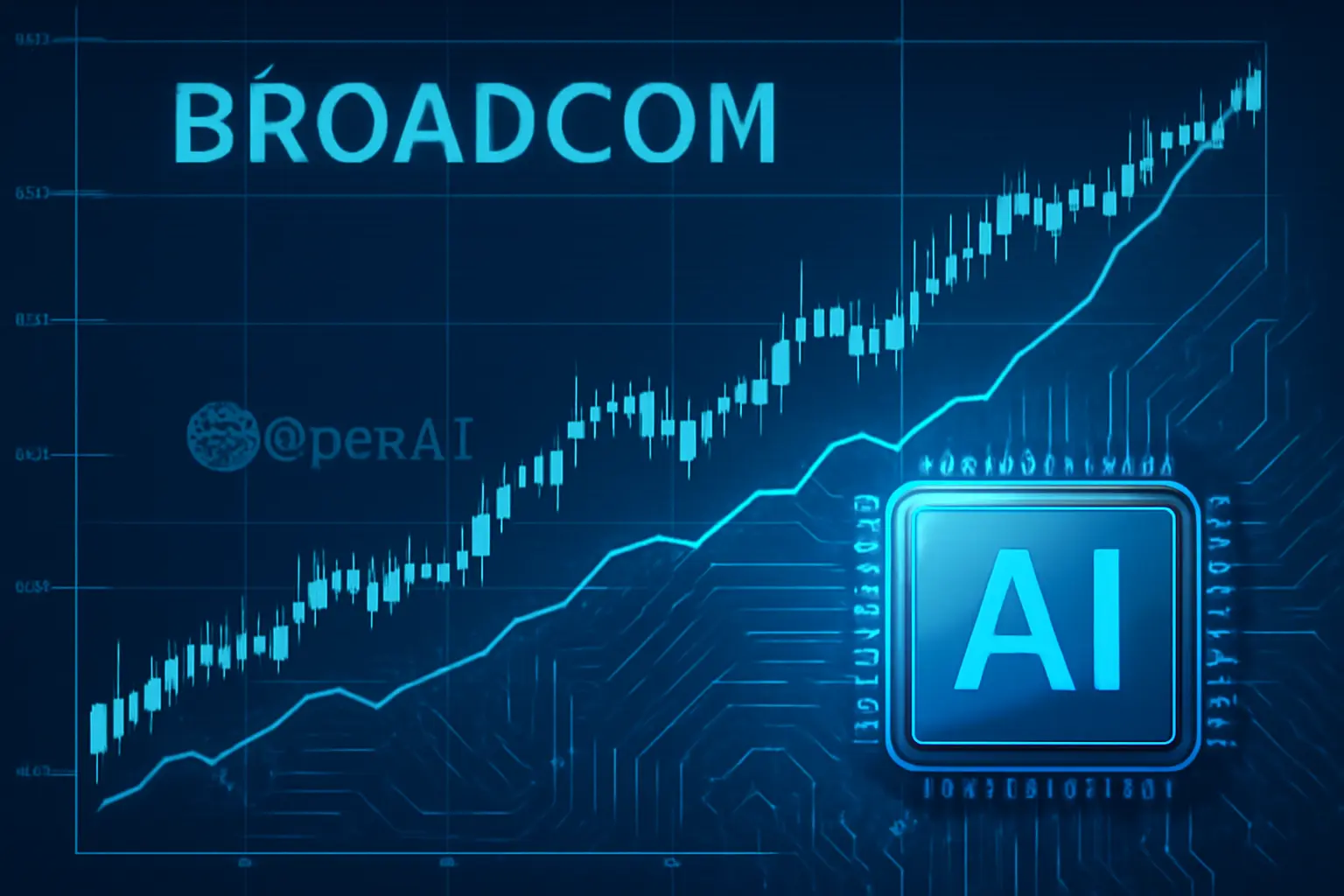 Broadcom share price chart OpenAI AI chip deal