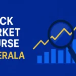 Stock Market Course in Kerala with financial growth chart and magnifying glass