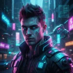 Explore 6 Futuristic Gemini AI Photo Editing Prompts Portrait of a young man edited with Gemini AI to glow with neon cyberpunk effects