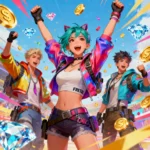 Free Fire player earning diamonds via in-game events and apps