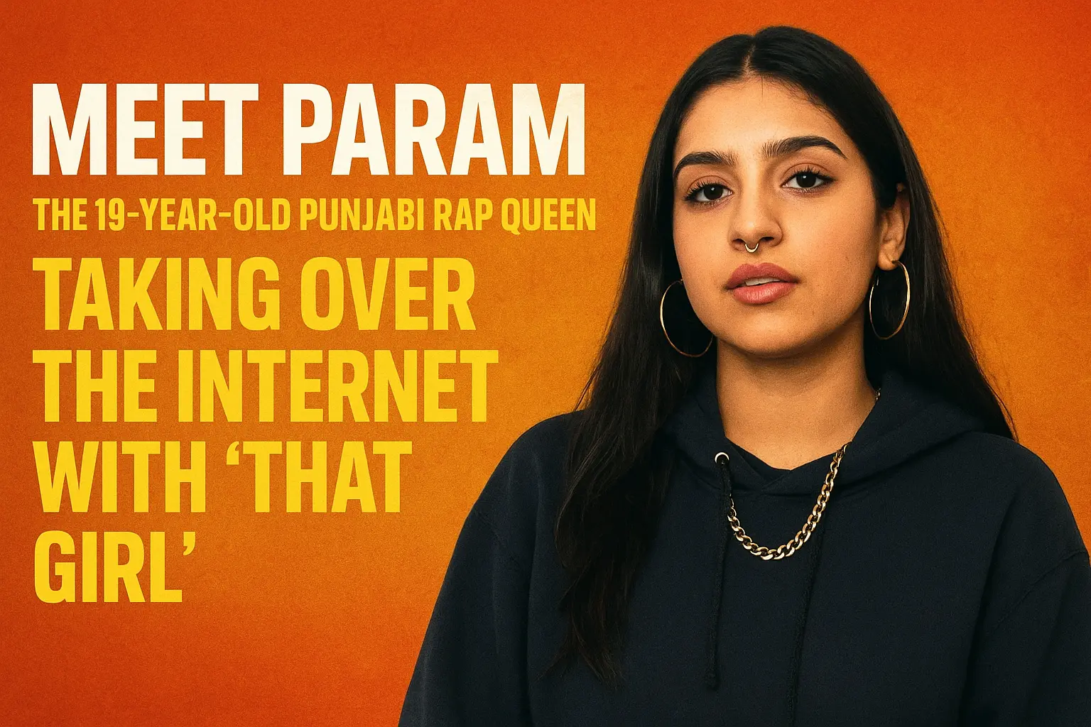 Param, the 19-year-old Punjabi rapper, performing live with a microphone in hand.