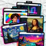 AI image creation tools comparison showing Canva, OpenAI DALL·E 3, Leonardo AI, and Google Gemini