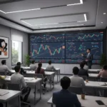 Stock Market Courses in Friends Colony Stock market training session in Friends Colony with students analyzing live trading charts and technical analysis