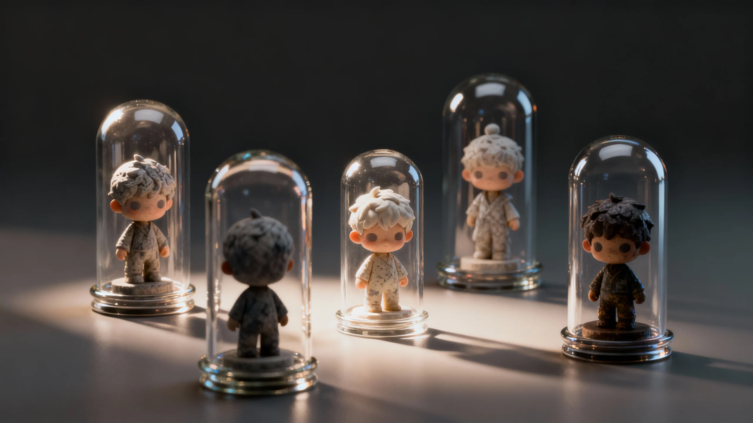 “Hyper-realistic 3D figurine inside glass capsule generated with ChatGPT”