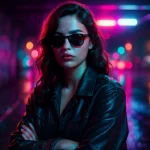 Midjourney AI Photo Editing Prompts to Create Stunning 16K Cinematic Neon Night Fashion Portraits Neon night fashion portrait created using Midjourney AI with cyberpunk lighting.