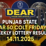 Punjab State Dear 50 Colt Friday Weekly Lottery Result 14.11.2025 Official Winning Numbers