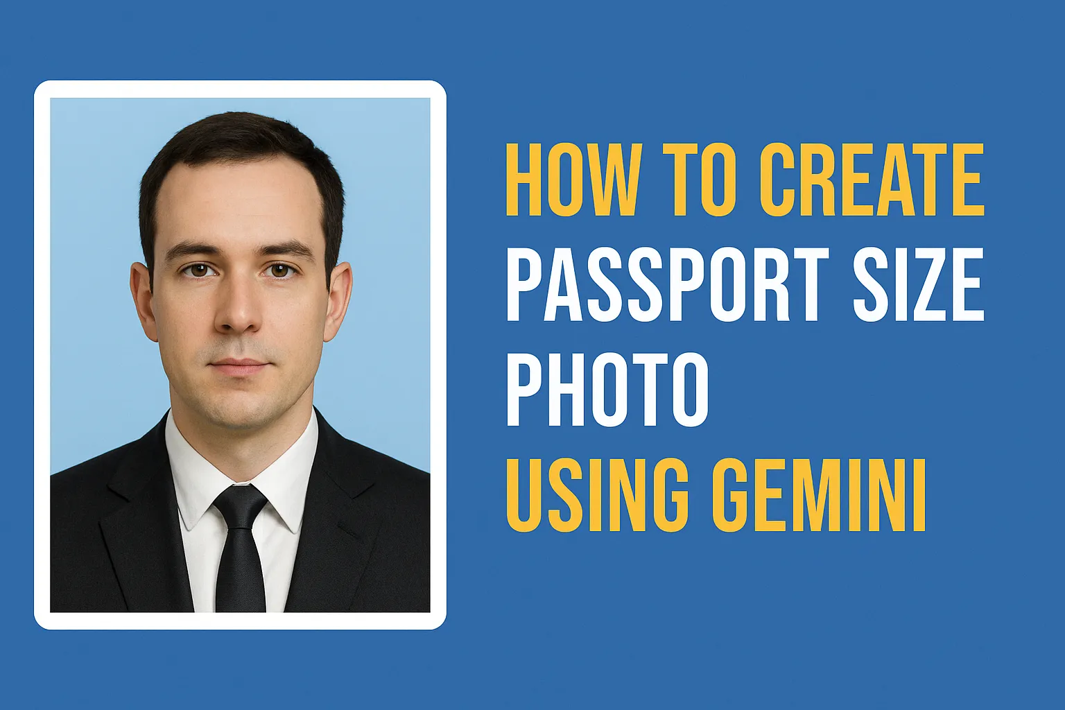 A professional AI-edited passport photo with a plain background created using Google Gemini Nano Banana model.