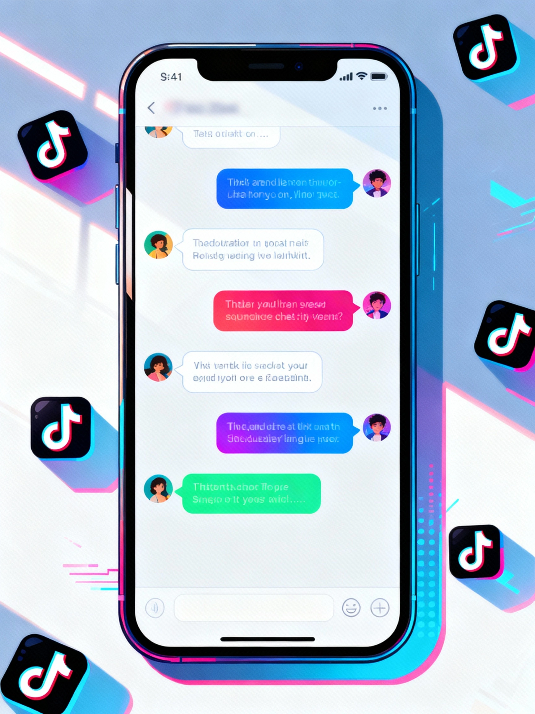 TikTok creator showing screenshot of a chat on smartphone screen with shocked reaction