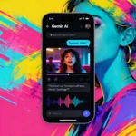How to Turn Gemini AI Prompts Into 8-second High Quality Videos With Sound Effects and Dialogue? Smartphone screen showing Gemini AI app generating an 8-second high-quality video with dialogue and effects.