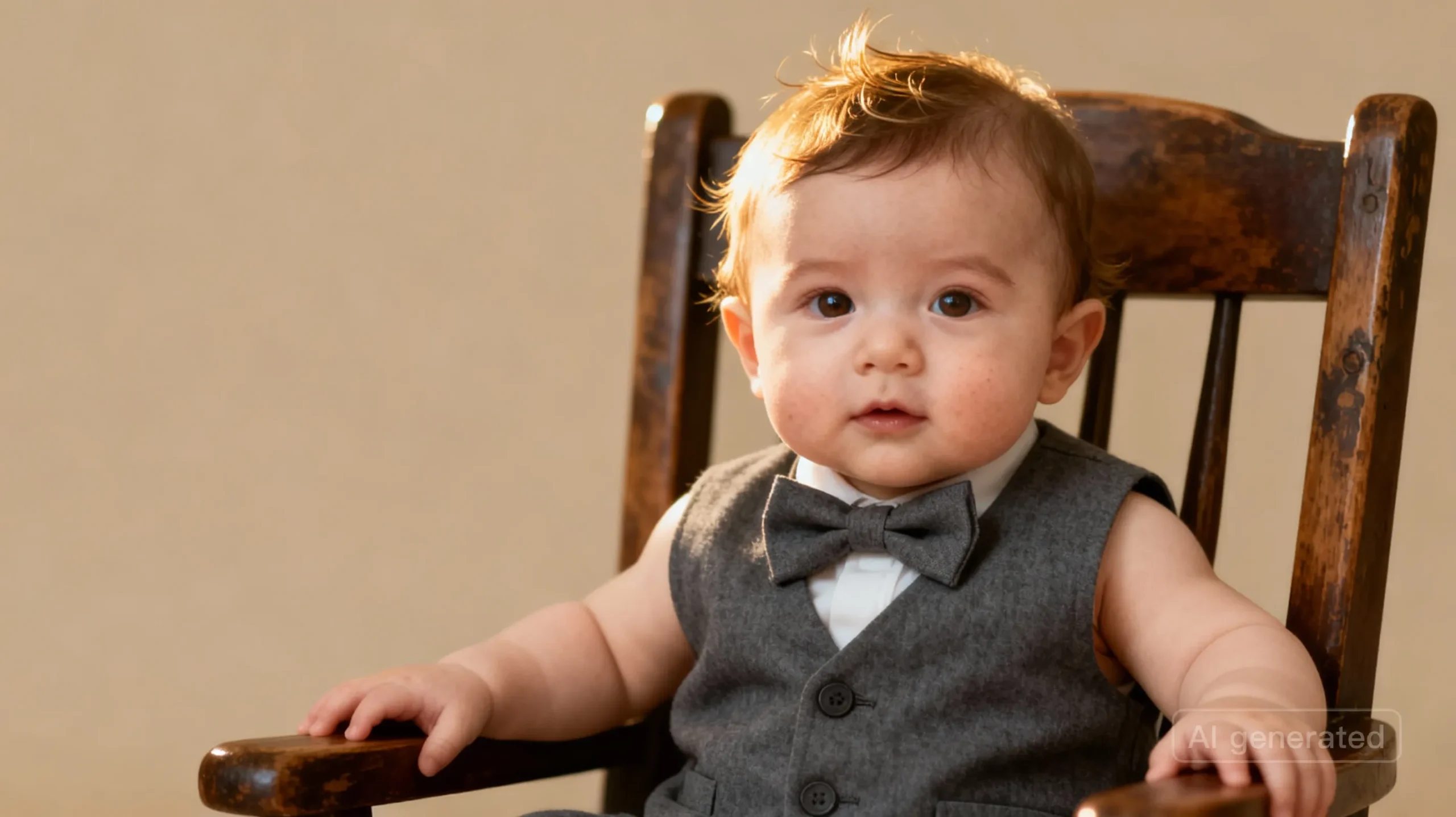 Ultra-realistic Gemini AI baby boy portrait, cozy winter theme, soft lighting